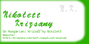 nikolett krizsany business card